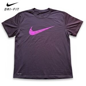 Nike Dri Fit Swoosh Graphic Training Tee Mens‎ Short Sleeve Red Pink | Size XL